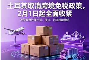 土耳其取消跨境免稅政策，2月1日起全面收緊